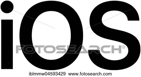 Stock Photo - IOS lettering, operating system for Apple smartphones. Fotosearch