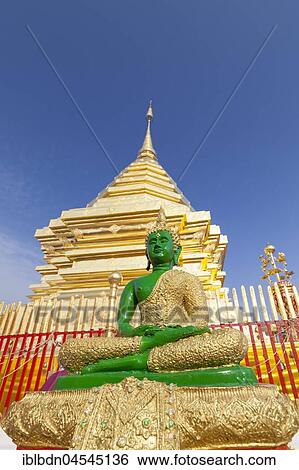 Jade Buddha statue, Wat Phrathat Doi Suthep, Chiang Mai, Thailand, Asia View Large Photo Image Stock Photograph - Jade Buddha statue, Wat Phrathat Doi Suthep, Chiang Mai, Thailand, Asia. Fotosearch