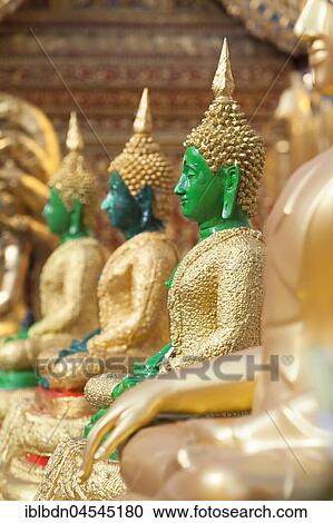 Stock Image - Jade Buddha statues, Wat Phrathat Doi Suthep, Chiang Mai, Thailand, Asia. Fotosearch