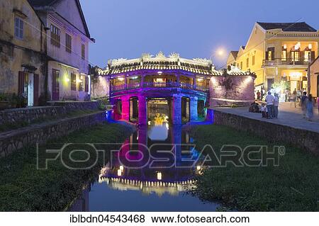 Japanese bridge at night, Hoi An, Vietnam, Asia View Large Photo Image Stock Photo - Japanese bridge at night, Hoi An, Vietnam, Asia. Fotosearch