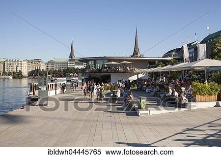 Jungfernstieg, promenade on Binnenalster or Inner Alster Lake, Hamburg, Germany, Europe View Large Photo Image Stock Photography - Jungfernstieg, promenade on Binnenalster or Inner Alster Lake, Hamburg, Germany, Europe. Fotosearch