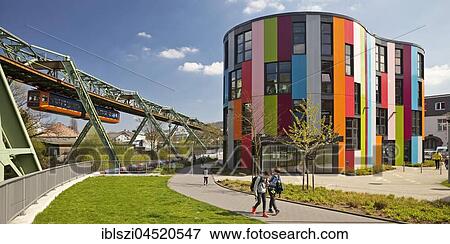 Junior Uni with the suspension railway, Wuppertal, Bergisches Land, North Rhine-Westphalia, Germany, Europe View Large Photo Image Stock Photo - Junior Uni with the suspension railway, Wuppertal, Bergisches Land, North Rhine-Westphalia, Germany, Europe. Fotosearch