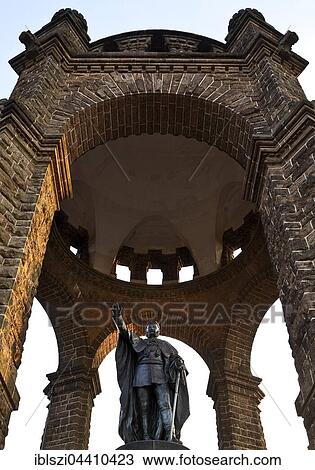 Stock Image - Kaiser Wilhelm Monument, Porta Westfalica, Gate to Westphalia, North Rhine-Westphalia, Germany, Europe. Fotosearch
