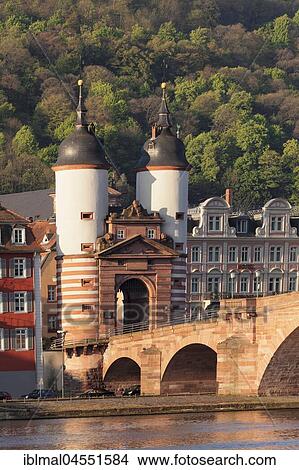 Karl Theodor Bridge with bridge gate, Heidelberg, Baden-Württemberg, Germany, Europe View Large Photo Image Picture - Karl Theodor Bridge with bridge gate, Heidelberg, Baden-Württemberg, Germany, Europe. Fotosearch