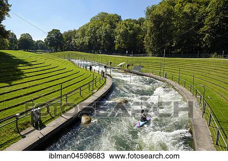 Kayaker on Augsburger Eiskanal, Spickel, Augsburg, Swabia, Bavaria, Germany, Europe View Large Photo Image Stock Image - Kayaker on Augsburger Eiskanal, Spickel, Augsburg, Swabia, Bavaria, Germany, Europe. Fotosearch