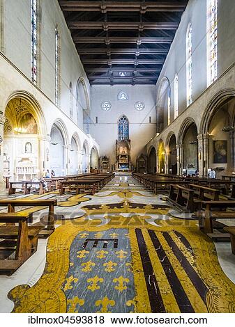 Stock Photo - Kirchenschiff, Kirche Church of Jesus the Redeemer and Saint Ludovico d' Angiò, Neapel, Kampanien, Italien. Fotosearch