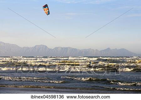 Kitesurfers at high waves, near Muizenberg, False Bay, Western Cape, South Africa, Africa View Large Photo Image Stock Photograph - Kitesurfers at high waves, near Muizenberg, False Bay, Western Cape, South Africa, Africa. Fotosearch