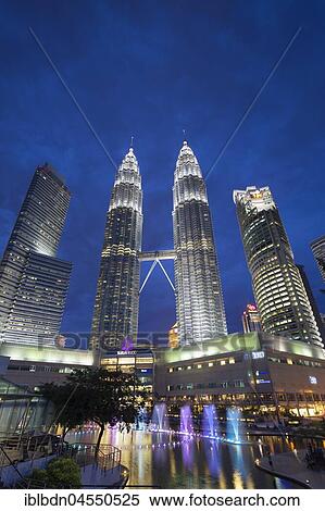 Stock Photography - KLCC Lake Symphony Water Fountain Show, Kuala Lumpur, Malaysia, Asia. Fotosearch