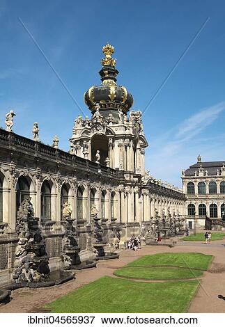 Kronentor Gate, Zwinger Palace, Dresden, Saxony, Germany, Europe View Large Photo Image Stock Photo - Kronentor Gate, Zwinger Palace, Dresden, Saxony, Germany, Europe. Fotosearch