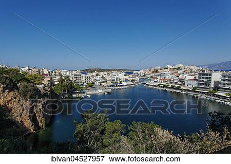 Lake Voulismeni in Agios Nikolaos, Crete, Greece, Europe View Large Photo Image Stock Photo - Lake Voulismeni in Agios Nikolaos, Crete, Greece, Europe. Fotosearch