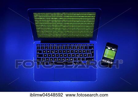 Laptop, symbolic image, cybercrime, computer crime, computer hacker, data security, smartphone tracking View Large Photo Image Stock Image - Laptop, symbolic image, cybercrime, computer crime, computer hacker, data security, smartphone tracking. Fotosearch