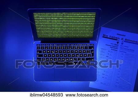 Laptop, symbolic image, cybercrime, computer crime, computer hacker, data security, election fraud View Large Photo Image Stock Image - Laptop, symbolic image, cybercrime, computer crime, computer hacker, data security, election fraud. Fotosearch