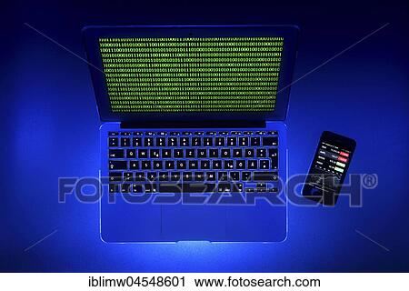 Laptop, symbolic image, cybercrime, computer Crime, computer hacker, data security, financial fraud, stock prices on smartphone View Large Photo Image Stock Image - Laptop, symbolic image, cybercrime, computer Crime, computer hacker, data security, financial fraud, stock prices on smartphone. Fotosearch