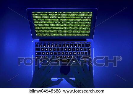 Laptop, symbolic image, cybercrime, computer crime, computer hacker, data security View Large Photo Image Stock Photo - Laptop, symbolic image, cybercrime, computer crime, computer hacker, data security. Fotosearch