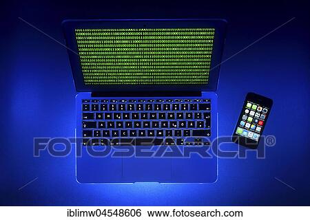 Laptop, symbolic image, cybercrime, computer Crime, computer hacker, data security, iPhone View Large Photo Image Stock Photograph - Laptop, symbolic image, cybercrime, computer Crime, computer hacker, data security, iPhone. Fotosearch