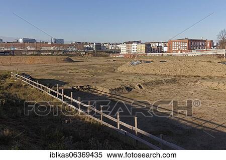 Stock Photography - Large area for development, project Stadtquartier Grand Central at Düsseldorf central station, North Rhine-Westphalia, Germany, Europe. Fotosearch