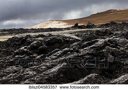 Lava field at Krakan Krafla volcano, behind Geothermal area Leirhnjúkur, Northern Iceland, Iceland, Europe View Large Photo Image Stock Photo - Lava field at Krakan Krafla volcano, behind Geothermal area Leirhnjúkur, Northern Iceland, Iceland, Europe. Fotosearch