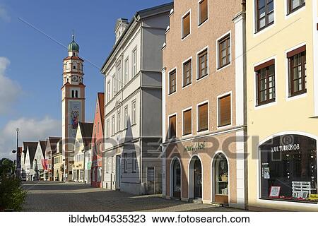 Lenbachstraße with Church of Our Lady, Schrobenhausen, Upper Bavaria, Bavaria, Germany, Europe View Large Photo Image Stock Image - Lenbachstraße with Church of Our Lady, Schrobenhausen, Upper Bavaria, Bavaria, Germany, Europe. Fotosearch