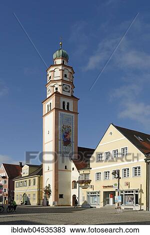 Lenbachstraße with Church of Our Lady, Schrobenhausen, Upper Bavaria, Bavaria, Germany, Europe View Large Photo Image Stock Image - Lenbachstraße with Church of Our Lady, Schrobenhausen, Upper Bavaria, Bavaria, Germany, Europe. Fotosearch