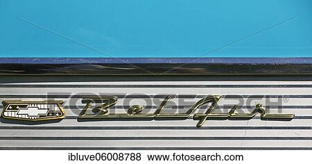 Lettering oldtimer Chevrolet Bel Air, historic vehicle, Germany, Europe View Large Photo Image Stock Photo - Lettering oldtimer Chevrolet Bel Air, historic vehicle, Germany, Europe. Fotosearch