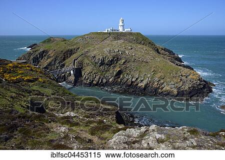 Stock Photography - Lighthouse, Strumble Head, Wales, United Kingdom, Europe. Fotosearch