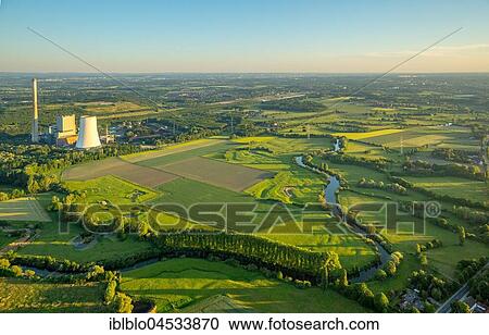 Lippeauen western of Werne with coal power station STEAG Bergkamen, aerial photo, Werne, Ruhr area, North Rhine-Westphalia, Germany, Europe View Large Photo Image Stock Image - Lippeauen western of Werne with coal power station STEAG Bergkamen, aerial photo, Werne, Ruhr area, North Rhine-Westphalia, Germany, Europe. Fotosearch