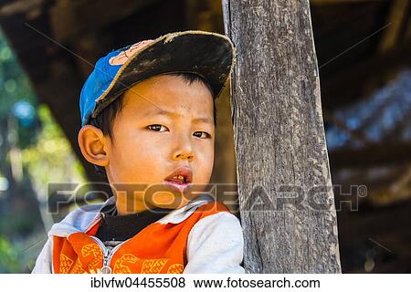 Little boy, portrait, Palaung hilltribe, Palaung Village in Kyaukme, Shan State, Myanmar, Asia View Large Photo Image Stock Photo - Little boy, portrait, Palaung hilltribe, Palaung Village in Kyaukme, Shan State, Myanmar, Asia. Fotosearch