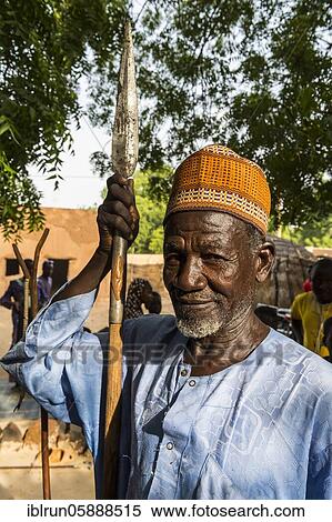 Stock Photography - Local chief at a Voodoo ceremony in Dogondoutchi, Niger, Africa. Fotosearch