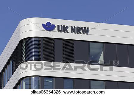 Logo at the headquarters of UK NRW, Unfallkasse North Rhine-Westphalia, Düsseldorf, North Rhine-Westphalia, Germany, Europe View Large Photo Image Stock Photograph - Logo at the headquarters of UK NRW, Unfallkasse North Rhine-Westphalia, Düsseldorf, North Rhine-Westphalia, Germany, Europe. Fotosearch