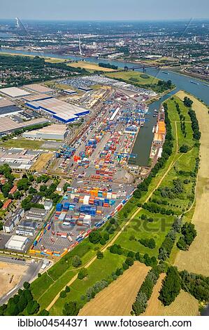 Logport1, container port on the Rhine, Duisburger HafenAG, inland shipping, logistics, Duisburg, Ruhr Area, North Rhine-Westphalia, Germany, Europe View Large Photo Image Stock Image - Logport1, container port on the Rhine, Duisburger HafenAG, inland shipping, logistics, Duisburg, Ruhr Area, North Rhine-Westphalia, Germany, Europe. Fotosearch