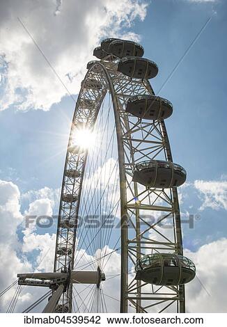Stock Image - London Eye, partial view, London, England, Great Britain. Fotosearch