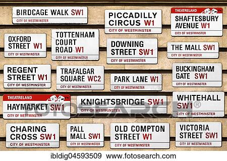 London street signs, London, United Kingdom, Europe View Large Photo Image Stock Photo - London street signs, London, United Kingdom, Europe. Fotosearch