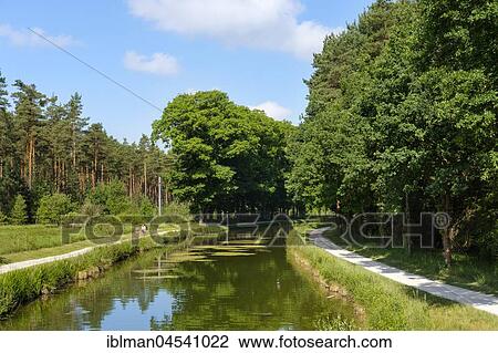 Stock Image - Ludwig-Danube-Main-Canal near Schwarzenbruck, Middle Franconia, Franconia, Bavaria, Germany, Europe. Fotosearch
