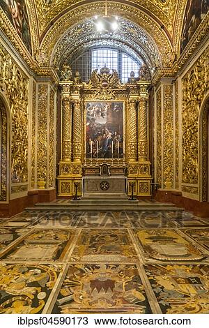 Magnificent chapel, interior of the Roman Catholic St. John's Co-Cathedral, Valletta, Malta, Europe View Large Photo Image Stock Image - Magnificent chapel, interior of the Roman Catholic St. John's Co-Cathedral, Valletta, Malta, Europe. Fotosearch