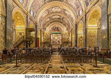 Magnificent interior of the Roman Catholic St. John's Co-Cathedral, Valletta, Malta, Europe View Large Photo Image Stock Image - Magnificent interior of the Roman Catholic St. John's Co-Cathedral, Valletta, Malta, Europe. Fotosearch