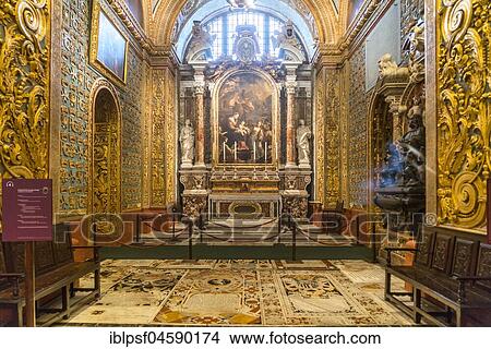 Magnificent Italian chapel, interior of the Roman Catholic St. John's Co-Cathedral, Valletta, Malta, Europe View Large Photo Image Picture - Magnificent Italian chapel, interior of the Roman Catholic St. John's Co-Cathedral, Valletta, Malta, Europe. Fotosearch