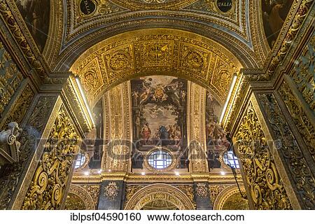 Magnificent vault, interior, Roman Catholic St. John's Co-Cathedral, Valletta, Malta, Europe View Large Photo Image Stock Image - Magnificent vault, interior, Roman Catholic St. John's Co-Cathedral, Valletta, Malta, Europe. Fotosearch
