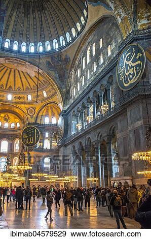 Stock Photo - Main area of the Hagia Sophia, Ayasofya, interior, UNESCO World Heritage Site, European Side, Istanbul, Turkey, Asia. Fotosearch