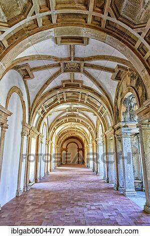 Main cloister, Arcades, Castle and Convent of the Order of Christ, Tomar, Santarem district, Portugal, Europe View Large Photo Image Stock Photo - Main cloister, Arcades, Castle and Convent of the Order of Christ, Tomar, Santarem district, Portugal, Europe. Fotosearch