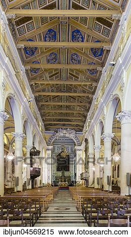Stock Photography - Main nave, Ciesa Santa Maria di Betlem, Val di Noto, UNESCO World Heritage Site, Provincia di Ragusa, Sicily, Italy, Europe. Fotosearch