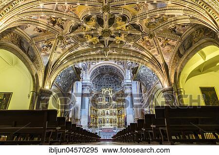 Stock Photography - Main nave, high altar, Renaissance, Monasterio de San Jerónimo, Granada, Andalusia, Spain, Europe. Fotosearch