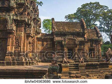 Mandapa, Hindu Temple Banteay Srei, Angkor Archaeological Park, Siem Reap Province, Cambodia, Asia View Large Photo Image Stock Photograph - Mandapa, Hindu Temple Banteay Srei, Angkor Archaeological Park, Siem Reap Province, Cambodia, Asia. Fotosearch