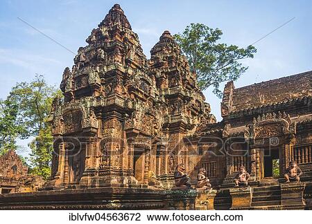 Mandapa, Khmer-Hindu Temple Banteay Srei, Angkor Archaeological Park, Siem Reap Province, Cambodia, Asia View Large Photo Image Stock Image - Mandapa, Khmer-Hindu Temple Banteay Srei, Angkor Archaeological Park, Siem Reap Province, Cambodia, Asia. Fotosearch