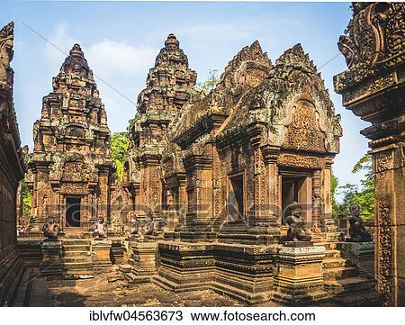 Mandapa, Khmer-Hindu Temple Banteay Srei, Angkor Archaeological Park, Siem Reap Province, Cambodia, Asia View Large Photo Image Stock Image - Mandapa, Khmer-Hindu Temple Banteay Srei, Angkor Archaeological Park, Siem Reap Province, Cambodia, Asia. Fotosearch