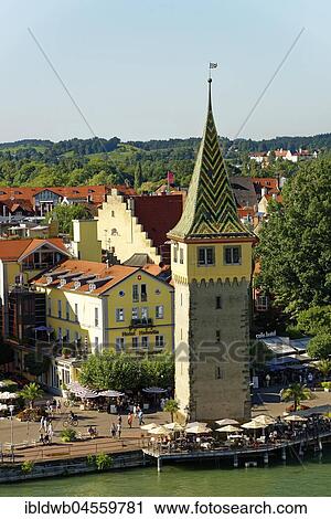 Mangturm at the harbour, Lindau on Lake Constance, Swabia, Bavaria, Germany, Europe View Large Photo Image Stock Image - Mangturm at the harbour, Lindau on Lake Constance, Swabia, Bavaria, Germany, Europe. Fotosearch