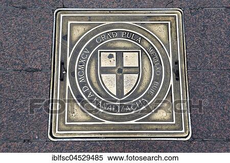 Manhole cover, Pula, Istria, Croatia, Europe View Large Photo Image Stock Photography - Manhole cover, Pula, Istria, Croatia, Europe. Fotosearch