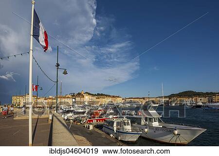 Stock Photo - Marina of St. Tropez, Var, Cote d' Azur, South of France, France, Europe. Fotosearch