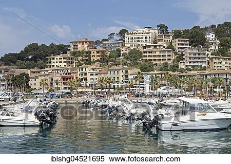 Stock Photography - Marina, Port de Sóller, Majorca, Spain, Europe. Fotosearch
