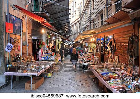 Market in the quarter La Vucciria, Mercato Vucciria, Palermo, Sicily, Italy, Europe View Large Photo Image Stock Photo - Market in the quarter La Vucciria, Mercato Vucciria, Palermo, Sicily, Italy, Europe. Fotosearch