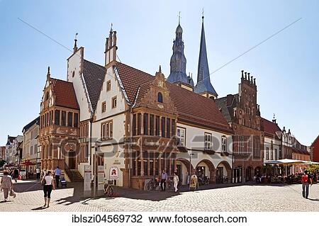 Market place with town hall and church St. Nikolai, Lemgo, Teutoburger Wald, Ostwestfalen-Lippe, North Rhine-Westphalia, Germany, Europe View Large Photo Image Stock Image - Market place with town hall and church St. Nikolai, Lemgo, Teutoburger Wald, Ostwestfalen-Lippe, North Rhine-Westphalia, Germany, Europe. Fotosearch